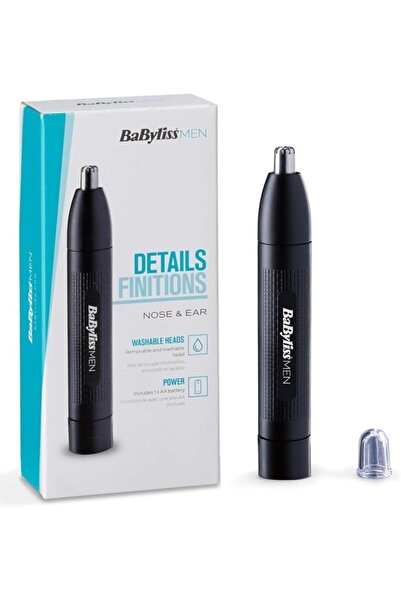 BABYLİSS Nasen- und Ohrhaartrimmer – Präzises 2-Klingen-System, batteriebetrieben, Edelstahl, lei