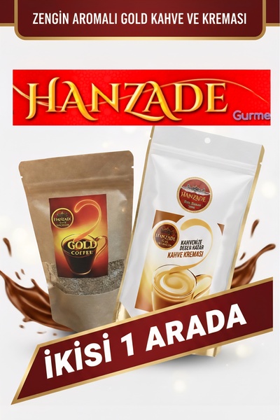HANZADE GURME قهوة ذهبية غنية بالنكهة 100 جرام. كريمة القهوة 200 جرام. قهوة ج...