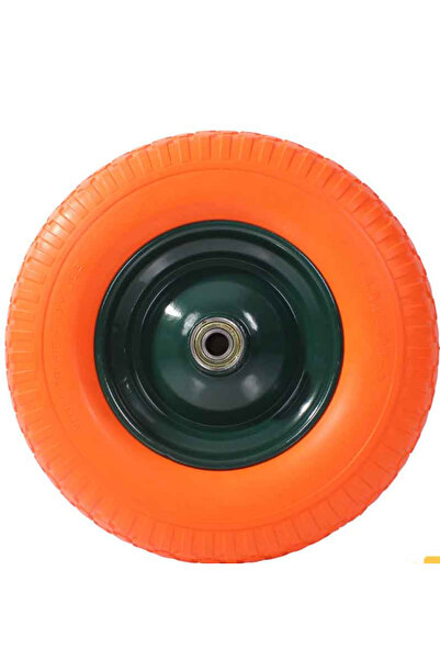 Zelega عجلة بولي يوريثان 350*7، عجلة برتقالية للعربة اليدوية لا تتفجر