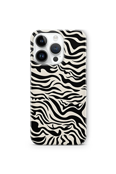 FLAMENKO iPhone 14 Pro Max Uyumlu Zebra Desenli Şeffaf Telefon Kılıfı