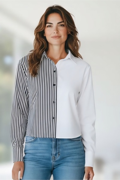 Milon Moda قميص قصير بلونين