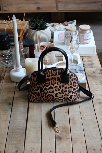 Moom Bag Women's Leopard Handle Adjustable Strap Shoulder Bag