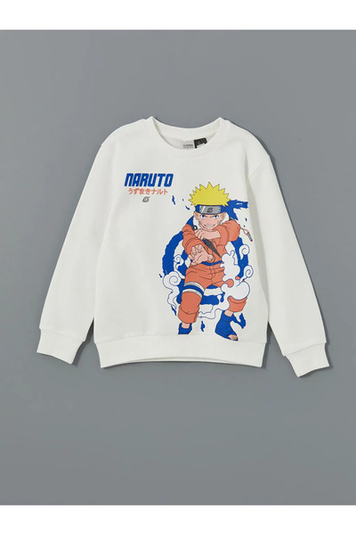 LC Waikiki LCW Kids Ecru Naruto cu imprimeu Hanorac gros pentru băieți tricou
