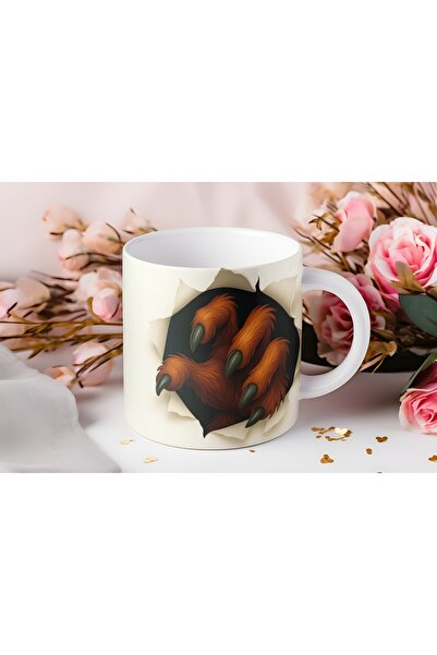Beramussa 3D Looking Wolf Hand Mug – Halloween Design Cup with Claws - No Emb...