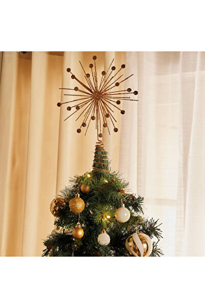 FEERIC LIGHTS & CHRISTMAS Stea decorativă cu buline pentru vârful bradului, 23x5x30 cm, aurie