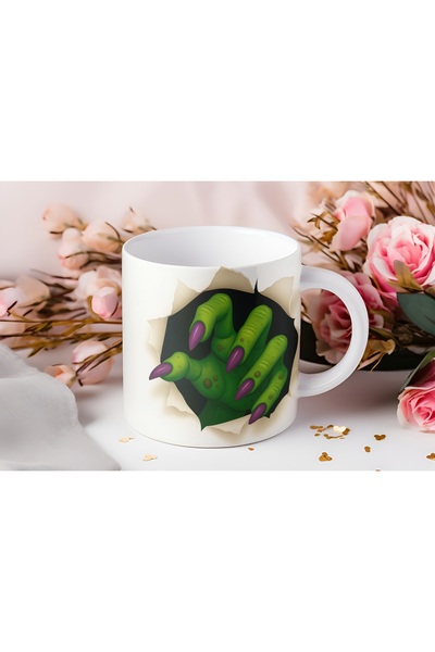 Beramussa كوب بتصميم يد الساحرة ثلاثي الأبعاد - تصميم مخلب الساحرة الأخضر مع ...