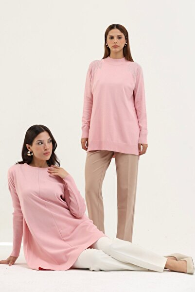 CELT Women's Mercerized Knitwear Tunic - Powder