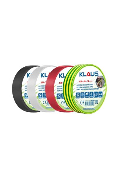 Klaus Yellow-Green Electrical Insulation Tape, 10 Pieces, 0.15Mm, 19M(10YARD), KE11YG (200)