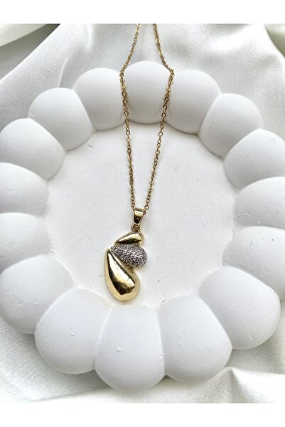stainless steell Damla Form Steel Necklace
