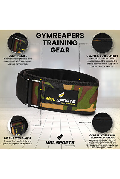 MGL SPORTS Weight Lifting Belt Naylon– Heavy Duty Gym Support for Back & Core(X-LARGE)