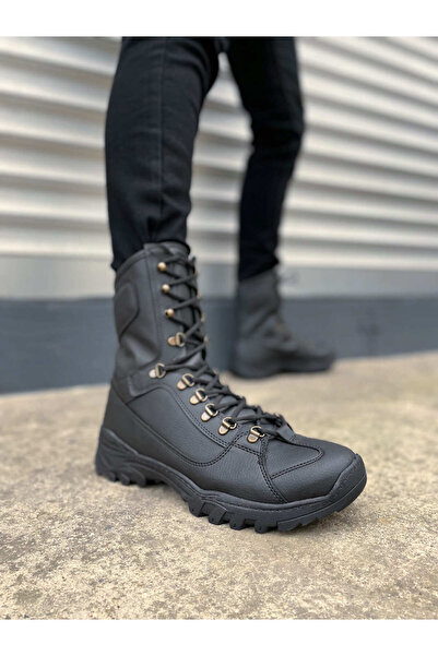 Zapatos JY999 Strike Bağcıklı Ortopedik Taban Günlük Cilt Erkek Askeri Postal Bot CST Siyah