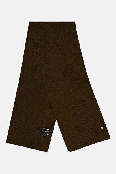 Lyle & Scott أوشحة رجالية سميكة بشعار العلامة التجارية 176 × 30 سم، زيتوني