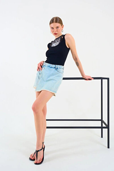 modamtn Printed Halter Neck Camisole Tank Top Black