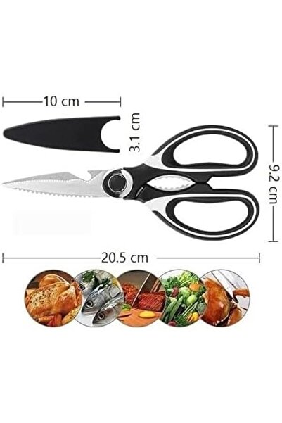 Other Multi-function Kitchen Scissors with Sharp Stainless Steel Blades & Blade Cover-(Random Color)