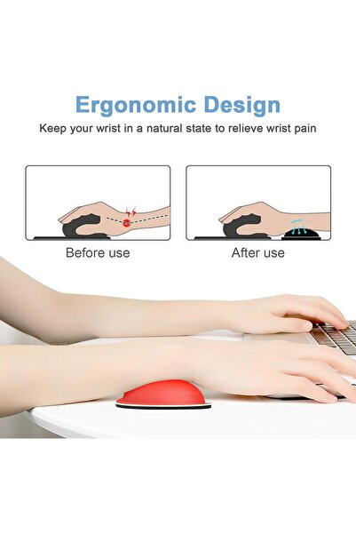 Other مسند معصم ماوس دابيسوم من إسفنج الذاكرة - وسادة معصم مريحة للمكتب والألعاب، أحمر