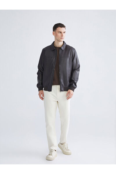 LC Waikiki Vision Нов сезон Стандартен модел Мъжко палто с кожен вид