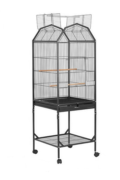 KidLe قفص طيور معدني، قفص حيوانات أليفة، قفص طيور متعدد الوظائف، بيت طيور فاخر