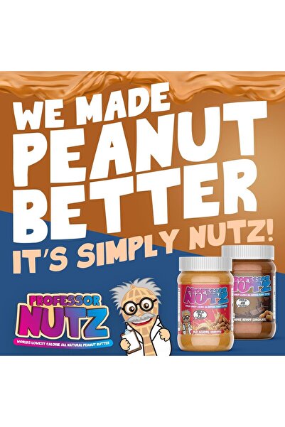 PROFESSOR NUTZ ™ Peanut Butter Old School Smooth – 352g | Natural, Creamy, No Added Sugar or Pres
