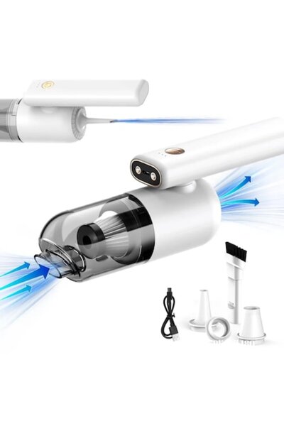 FENIKEST Aspirator auto portabil 2 in 1, fara fir, pliabil, aspirare/suflare/...