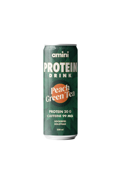 amini Aminee Protein Drink with Green Tea and Peach Flavor Carbonated 330 ml