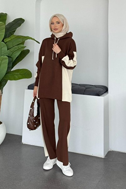 Hazamoda بدلة رياضية ماريا باللون البني