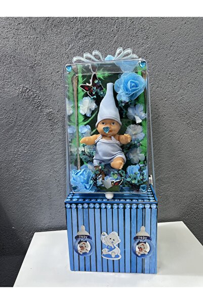 SürprizÇiçekEvi Kutu İçerisinde Ledli Bebekli Aranjman