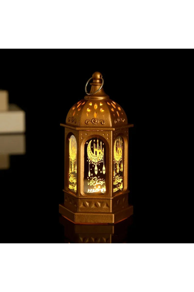 Choice فانوس رمضاني ذهبي للمسلمين، زينة عيد الأضحى المبارك، ضوء ليلي LED، هدي...