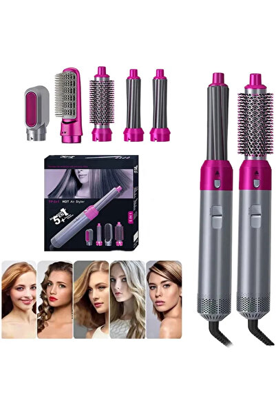 Twinkle Mart 5 in 1 Hot Air Styler Hair Straightener Dryer Comb Multifunctional Styling Tool for Curly Hair