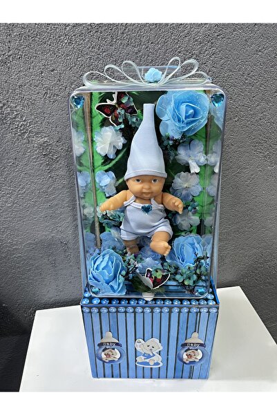 SürprizÇiçekEvi Kutu İçerisinde Ledli Bebekli Aranjman