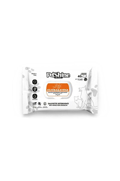 petshine مناديل مبللة للكلاب والقطط، 40 منديلًا، 30×20 سم، برائحة الجوجوبا