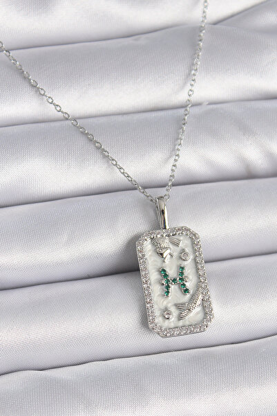 Skygo 316L Steel Silver Color Chain Fish Zodiac Zircon Stone Women's Necklace - Tj-Bko9455