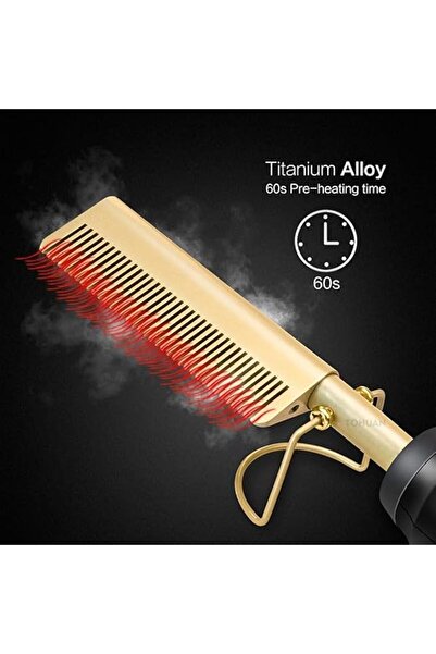 Generic Hot Comb Hair Straightener Pro Electric Beard Straightener Comb Heat Pressing (US)