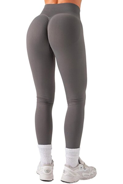 OUDOR OUDOTA Γυναικεία αθλητικά κολάν Scrunch Butt Push Up Seamless Γκρι XS-S