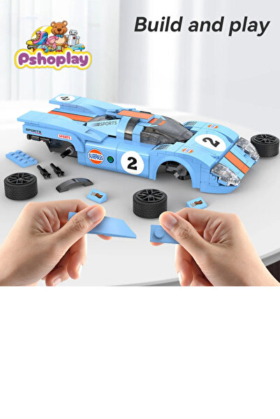 Pshoplay Azure Fırtınası 266 Parça Block Oyuncak Araba – 1:20 Ölçekli Mavi Spor Model