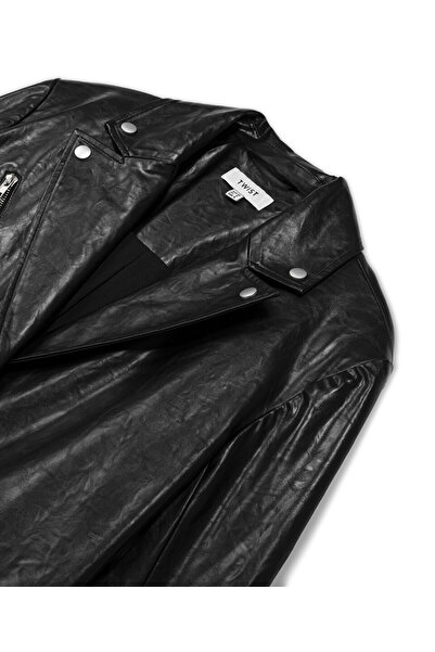 Twist Leather Look Tassle Blazer