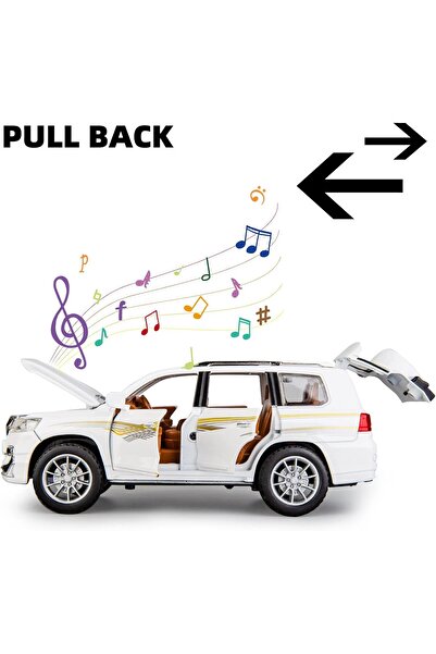 Toybox Toyota Prado Model Car, Zinc Alloy Pull Back Toy car with Sound and Light for Kids