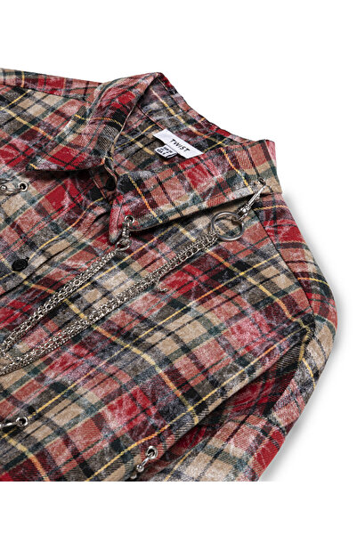 Twist METAL AKSESUARLI EKOSE DESEN GÖMLEK