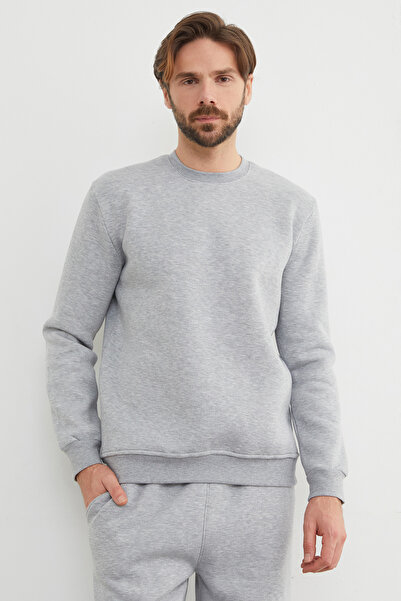 Fulla Moda Φούτερ με λαιμόκοψη 3 νημάτων Basic