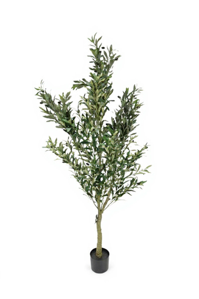 The Living Artificial olive tree with a black pot, height 180 cm