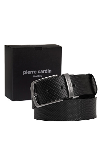 Pierre Cardin Curea neagră pentru bărbați din piele reversibilă (lățime 4 cm) PC-4099BIF