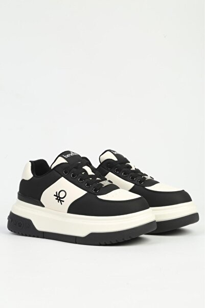 Benetton Black and White Women's Sports Shoes Imported Bni-12046