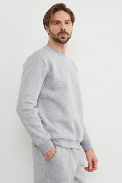 Fulla Moda Φούτερ με λαιμόκοψη 3 νημάτων Basic