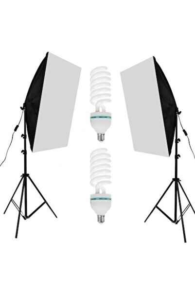 Iso Kit iluminare studio - 2 softbox-uri 50x70, 2 becuri de 150W 5500K, 2 tre...