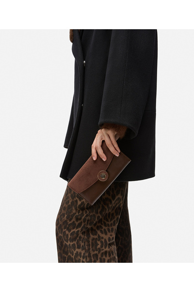 İpekyol Wallet with Contrasting Textured Flap