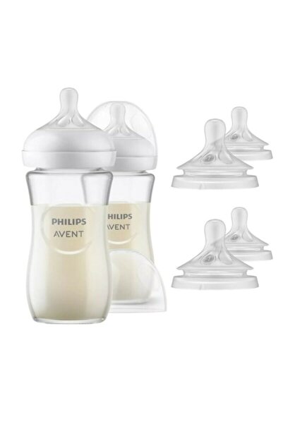 Philips Avent Set 2 biberoane anticolici Response 260 ml + 4 tetine Flow 4 (m...