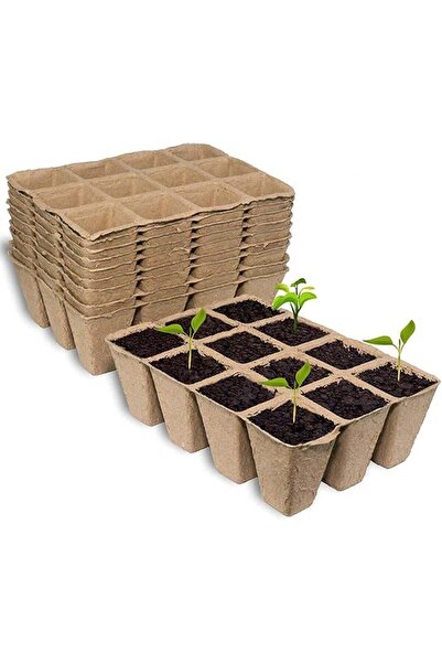 Arabest Seed Starter Peat Pots, 10 PCS (120 Cells) Seedling Starter Trays for Garden Seedling-100% Eco-Frien