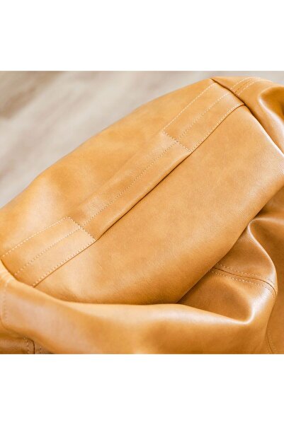 Danube Home Oxford Bean Bag Chair - Brown PVC Fabric, 80x110 cm, High-Resilience Foam, 1 Year Warranty