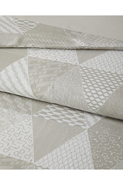 English Home طقم غطاء لحاف فردي سهل الكي من تريو باتش مقاس 160×220 سم لون بيج