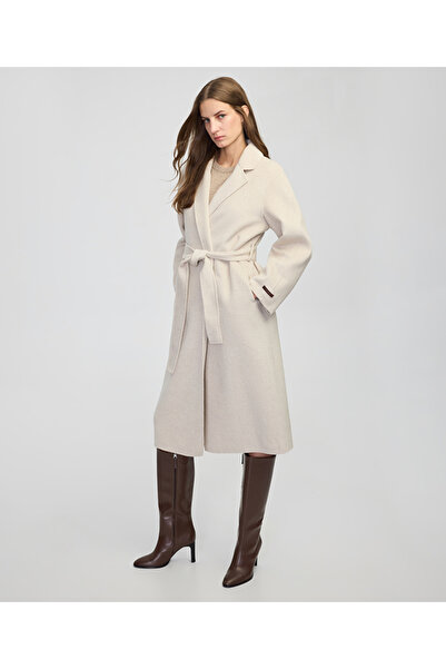 İpekyol Yün içerikli kuşaklı kaban