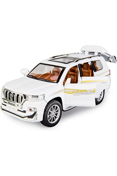 Toybox Toyota Prado Model Car, Zinc Alloy Pull Back Toy car with Sound and Light for Kids